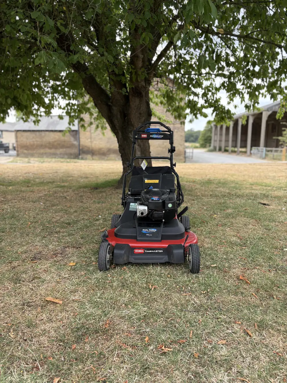 timemaster twin blade 76cm petrol lawnmower